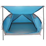 Tenda Capanna con tetto Blu 8 persone Poliestere e Acciaio