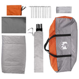 Tenda da campeggio con tetto Grigio e arancione 6 persone
