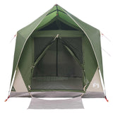 Tenda a tunnel con tetto Verde 8 persone Poliestere e Acciaio