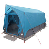 Tenda a tunnel con tetto Blu 8 persone Poliestere e Acciaio
