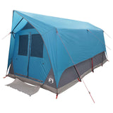 Tenda a tunnel con tetto Blu 8 persone Poliestere e Acciaio