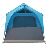 Tenda a tunnel con tetto Blu 8 persone Poliestere e Acciaio