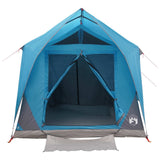 Tenda a tunnel con tetto Blu 8 persone Poliestere e Acciaio