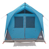 Tenda a tunnel con tetto Blu 8 persone Poliestere e Acciaio