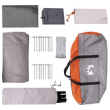 Tenda a tunnel con tetto Grigio e arancione 8 persone
