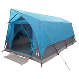 Tenda a tunnel con tetto Blu 10 persone Poliestere e Acciaio