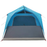 Tenda a tunnel con tetto Blu 10 persone Poliestere e Acciaio