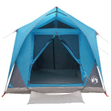 Tenda a tunnel con tetto Blu 10 persone Poliestere e Acciaio