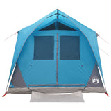 Tenda a tunnel con tetto Blu 10 persone Poliestere e Acciaio