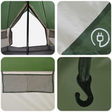 Tenda Tipi con tetto Verde 250 x 250 cm Poliestere e Acciaio