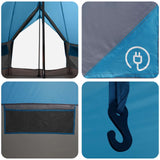 Tenda Tipi con tetto Blu 250 x 250 cm Poliestere e Acciaio