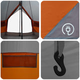 Tenda Tipi Grigio e arancione 250 x 250 cm Poliestere e Acciaio
