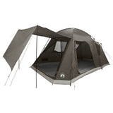 Tenda Capanna Marrone grigio 8 persone Poliestere e Acciaio