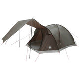 Tenda Capanna Marrone grigio 4 persone Poliestere e Acciaio