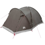 Tenda Capanna Marrone grigio 4 persone Poliestere e Acciaio