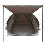 Tenda Capanna Marrone grigio 4 persone Poliestere e Acciaio