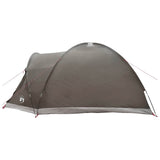 Tenda Capanna Marrone grigio 4 persone Poliestere e Acciaio
