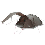 Tenda Capanna Marrone grigio 6 persone Poliestere e Acciaio