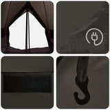 Tenda Tipi Marrone Grigio 250 x 250 cm Poliestere e Acciaio