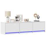 Mobile TV con led Bianco 165 x 34 x 40 cm Legno truciolato