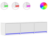Mobile TV con led Bianco 165 x 34 x 40 cm Legno truciolato