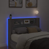 Testata con Mobile e LED Sonoma grigia 140 x 16,5 x 103,5 cm