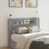 Testata con Mobile e LED Sonoma grigia 140 x 16,5 x 103,5 cm