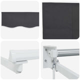 Tenda retrattile Antracite 4 x 2 m Poliestere e Alluminio