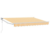 Tenda da Sole Giallo e Bianco 2,5 x 2 m Poliestere e Metallo