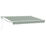 Tenda da Sole Verde e Bianco 3 x 2 m Poliestere e Metallo