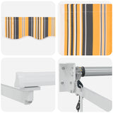 Tenda retrattile Giallo, Grigio e Bianco 3,5 x 2 m