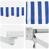 Tenda retrattile Blu e Bianco 4 x 2 m Poliestere e Metallo