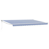 Tenda da Sole Blu e Bianco 4 x 2 m Poliestere e Metallo