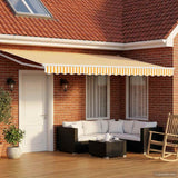 Tenda retrattile Giallo e Bianco 4 x 2 m Poliestere e Metallo