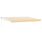 Tenda da Sole Giallo e Bianco 4 x 2 m Poliestere e Metallo