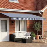 Tenda retrattile Blu e Bianco 4 x 2 m Poliestere e Alluminio