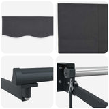 Tenda retrattile Antracite 4 x 2 m Poliestere e Alluminio