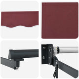 Tenda da Sole Borgogna 3,5 x 2 m Poliestere e Metallo