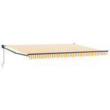 Tenda da Sole Giallo e Bianco 4 x 2 m Poliestere e Metallo