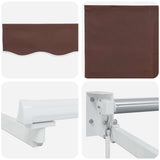 Tenda retrattile manuale con LED Marrone e bianco 3 x 2 m