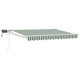 Tenda retrattile manuale con LED Verde e Bianco 3 x 2 m
