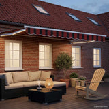 Tenda retrattile manuale con LED 3,5 x 2 m