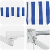 Tenda retrattile manuale con LED Blu e Bianco 4 x 2 m