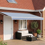 Tenda retrattile manuale con LED Blu e Bianco 4 x 2 m