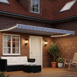 Tenda retrattile manuale con LED Blu e Bianco 4 x 2 m