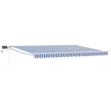 Tenda retrattile manuale con LED Blu e Bianco 4 x 2 m