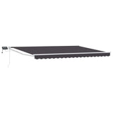 Tenda retrattile manuale con LED Antracite e Bianco 4 x 2 m