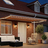 Tenda retrattile manuale con LED Multicolore 5 x 3 m
