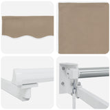 Tenda retrattile manuale con LED Beige e Bianco 5 x 3 m