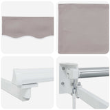 Tenda retrattile manuale con LED Grigio chiaro e bianco 5 x 3 m